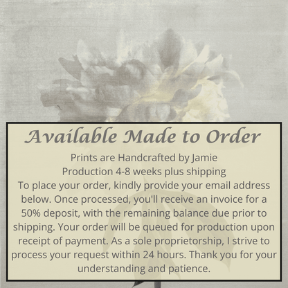 Fine art white peony orginal emulsion print - jamie buzil